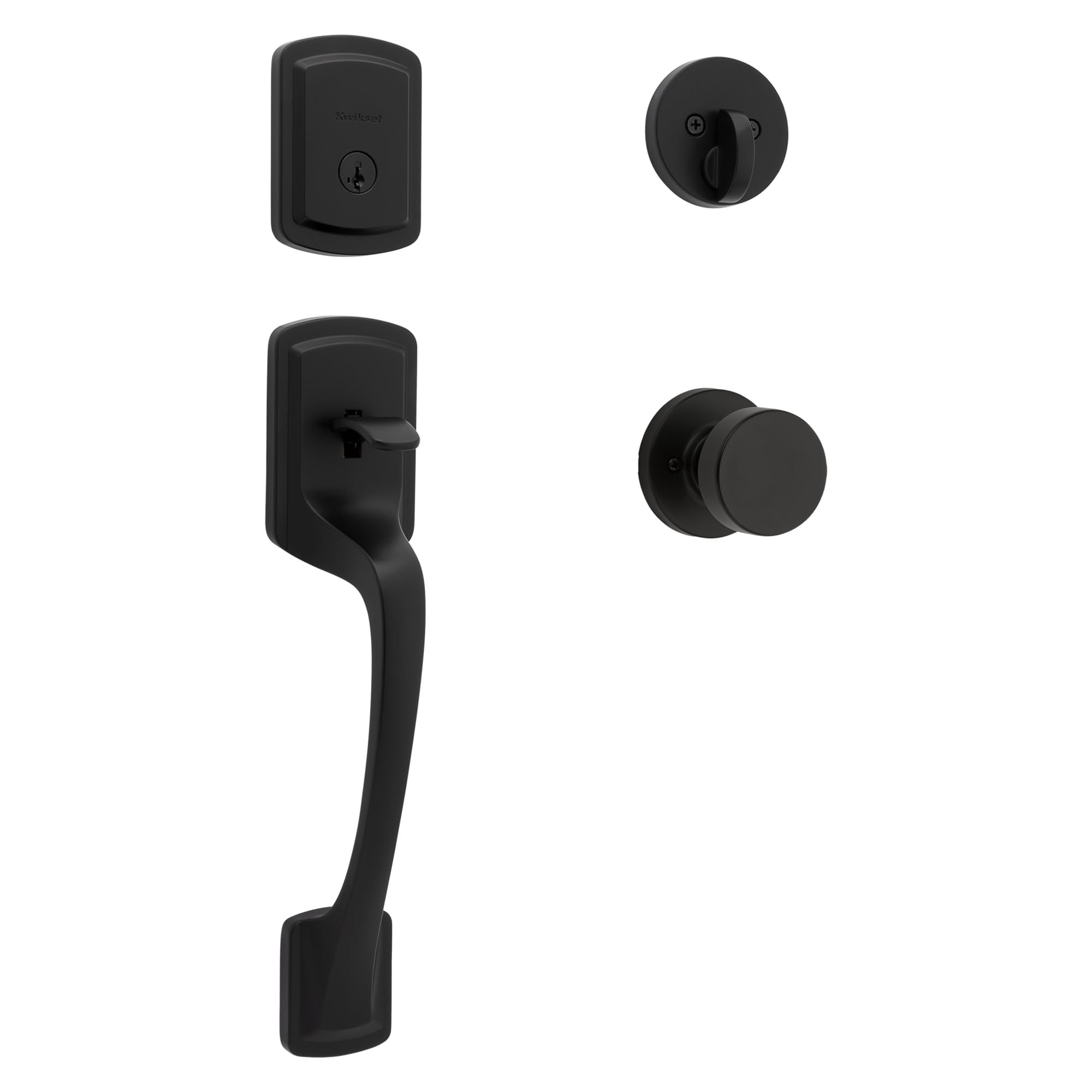 Kwikset Prague Front Door Lock Handle and Deadbolt Set, Entry